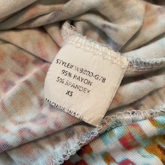 MARKET & Spruce Drop Shoulder 3/4 Sleeve Geometric Print Stretchy Top Women’s XS - Picture 7 of 12